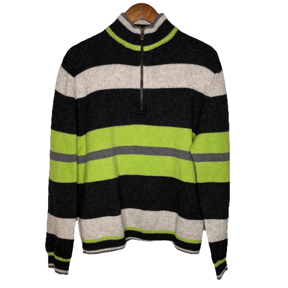 Etro Sweater Men XL Half Zip Mock Neck Wool Cashmere Italy Luxury Money Designer